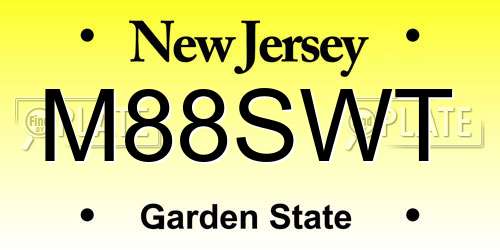 M88SWT New Jersey License Plate
