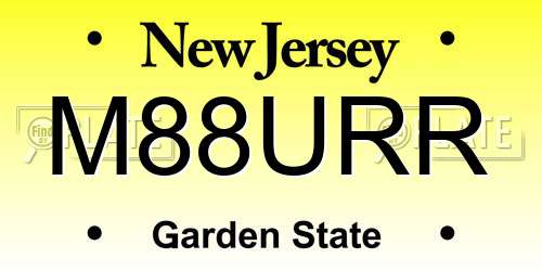 M88URR New Jersey License Plate