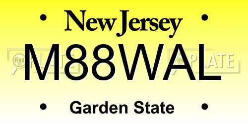 M88WAL New Jersey License Plate