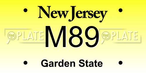 M89 New Jersey License Plate