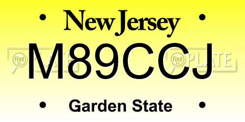 M89CCJ New Jersey License Plate
