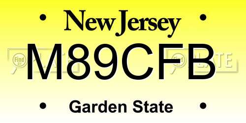 M89CFB New Jersey License Plate
