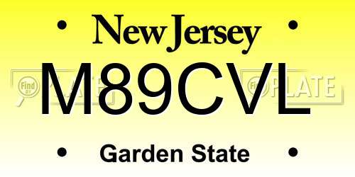 M89CVL New Jersey License Plate