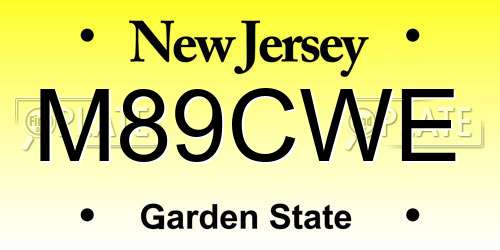 M89CWE New Jersey License Plate