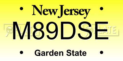 M89DSE New Jersey License Plate