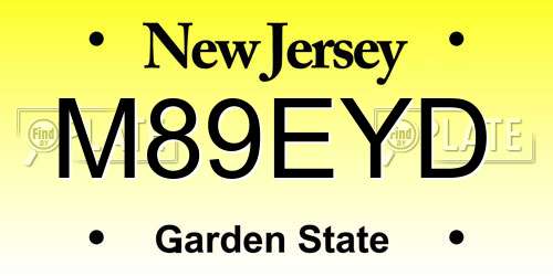 M89EYD New Jersey License Plate