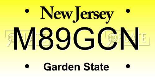 M89GCN New Jersey License Plate