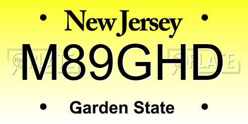 M89GHD New Jersey License Plate