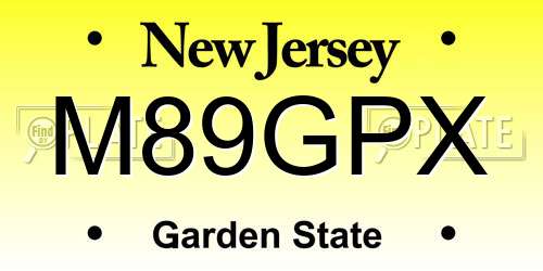 M89GPX New Jersey License Plate