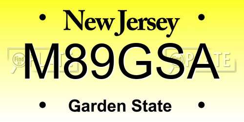 M89GSA New Jersey License Plate