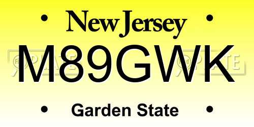 M89GWK New Jersey License Plate