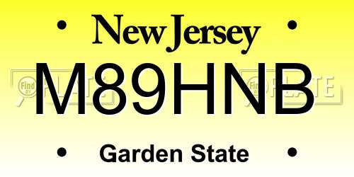 M89HNB New Jersey License Plate
