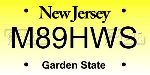 M89HWS New Jersey License Plate