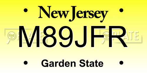 M89JFR New Jersey License Plate