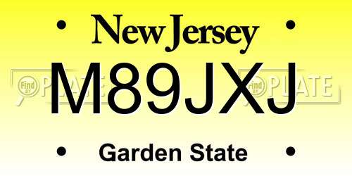 M89JXJ New Jersey License Plate