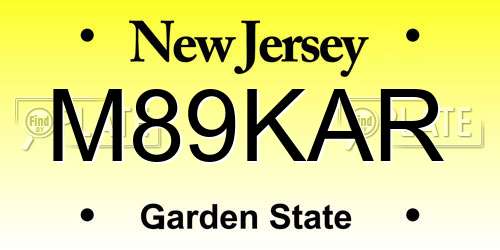 M89KAR New Jersey License Plate