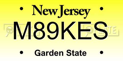 M89KES New Jersey License Plate