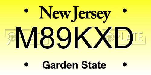 M89KXD New Jersey License Plate