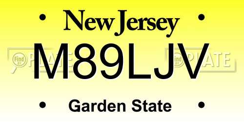 M89LJV New Jersey License Plate