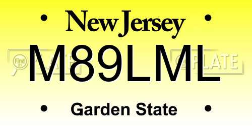 M89LML New Jersey License Plate