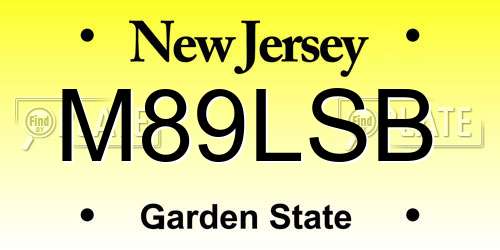 M89LSB New Jersey License Plate