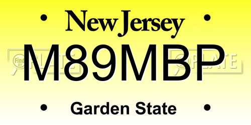 M89MBP New Jersey License Plate