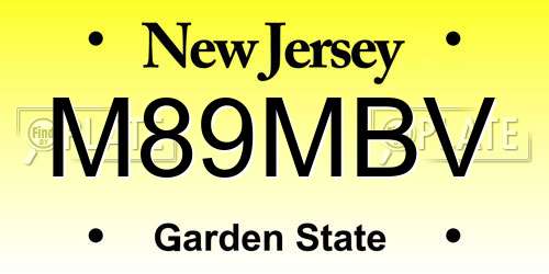 M89MBV New Jersey License Plate