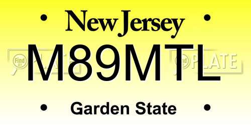 M89MTL New Jersey License Plate