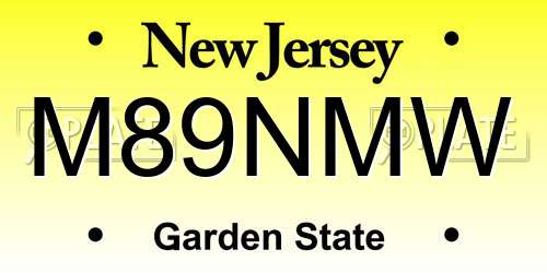 M89NMW New Jersey License Plate