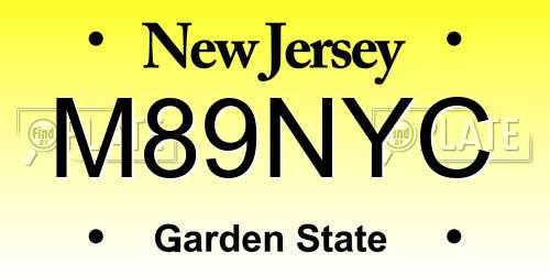 M89NYC New Jersey License Plate