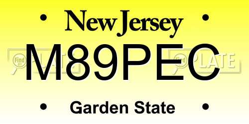 M89PEC New Jersey License Plate