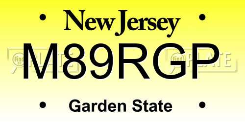M89RGP New Jersey License Plate