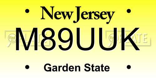 M89UUK New Jersey License Plate