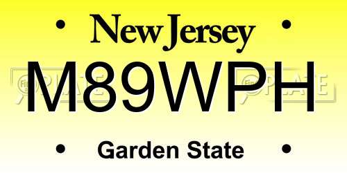 M89WPH New Jersey License Plate