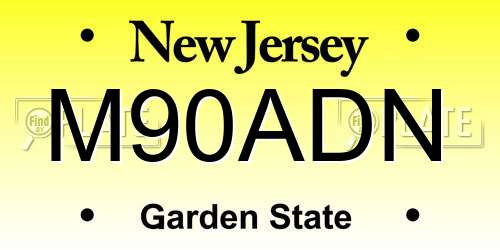 M90ADN New Jersey License Plate