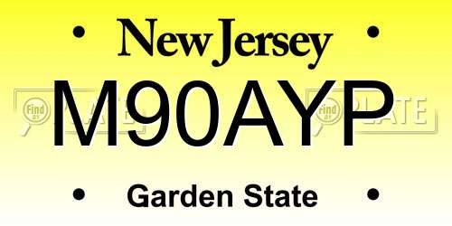 M90AYP New Jersey License Plate