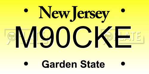 M90CKE New Jersey License Plate