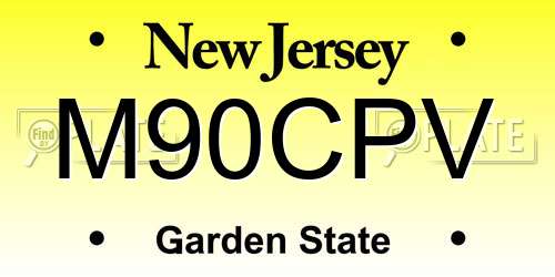 M90CPV New Jersey License Plate