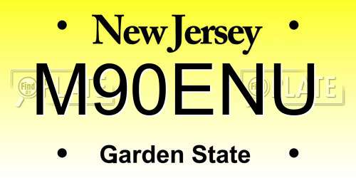 M90ENU New Jersey License Plate