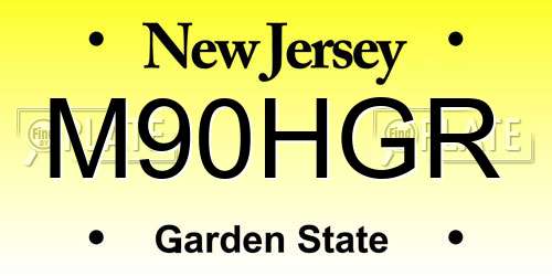 M90HGR New Jersey License Plate