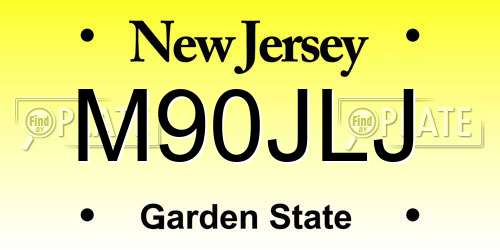 M90JLJ New Jersey License Plate