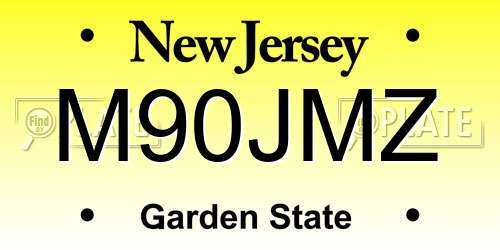 M90JMZ New Jersey License Plate