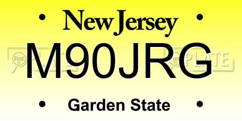 M90JRG New Jersey License Plate