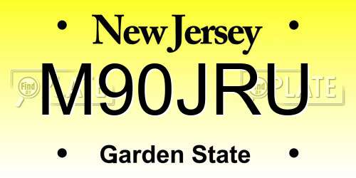 M90JRU New Jersey License Plate
