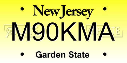 M90KMA New Jersey License Plate