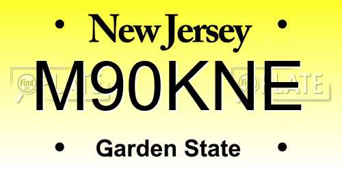 M90KNE New Jersey License Plate