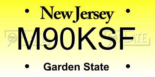 M90KSF New Jersey License Plate