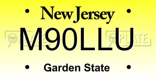 M90LLU New Jersey License Plate