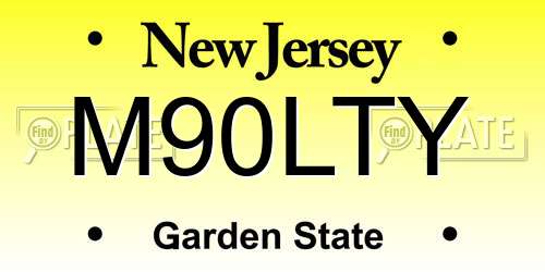 M90LTY New Jersey License Plate