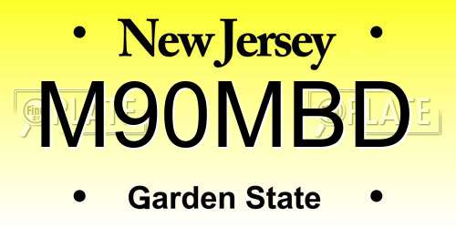 M90MBD New Jersey License Plate